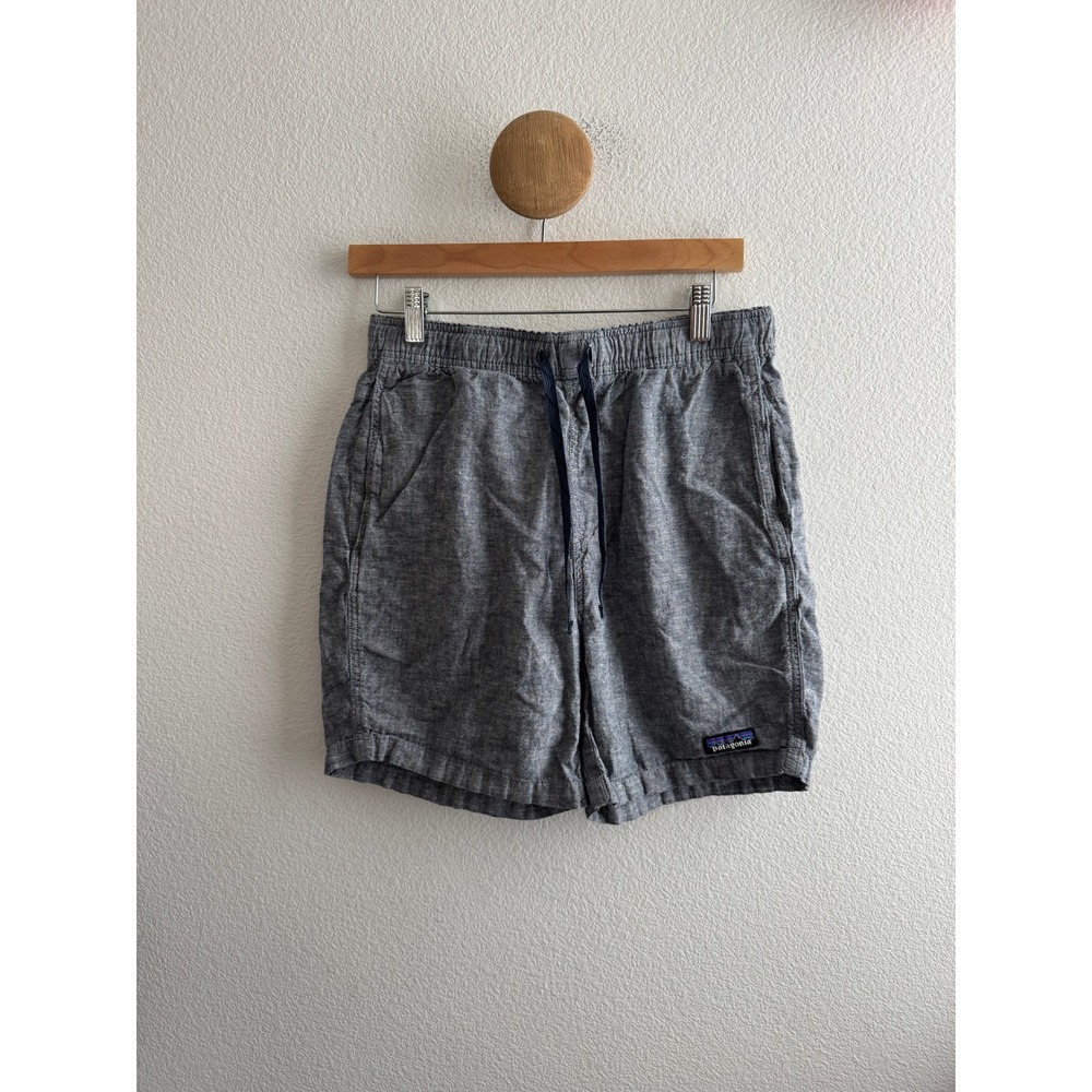 Patagonia Mens Organic Cotton Drawstring Shorts Blue Chambray Size Small